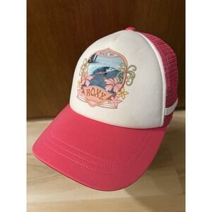 NWT Roxy Women's Pink Dig This Surfing One Size Navy Trucker Hat Cap Adjustable